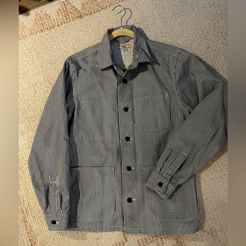 Wallace and Barnes pin stripe chore coat size s jcrew
